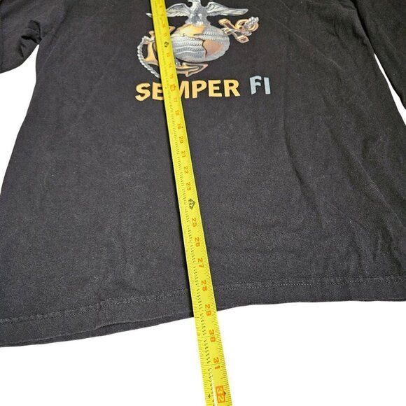 Vintage US Marines Semper Fi Eagle Graphic Pullover Sweatshirt Bayside L Cotton - Picture 7 of 8